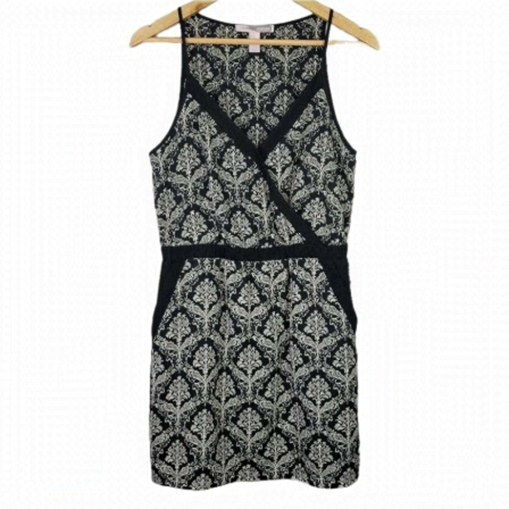 FOREVER 21 Sleeveless Dress Pockets Black Cream M